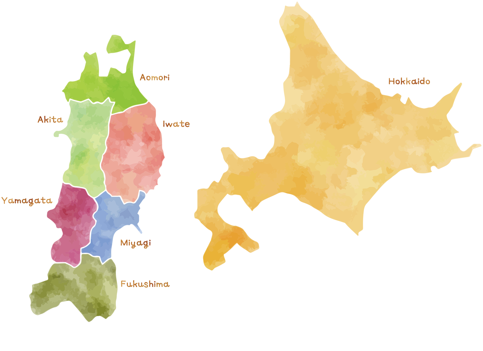 東北地方の地図